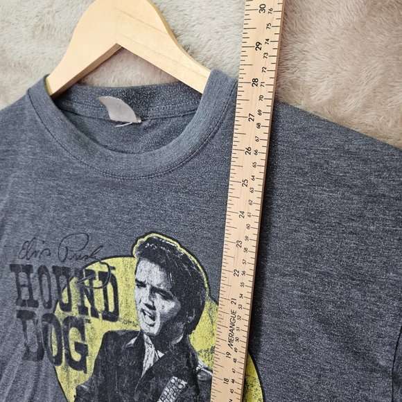 Elvis Presley T-Shirt Men's The King Of Rock & Roll Hound Dog Gray - Picture 5 of 10